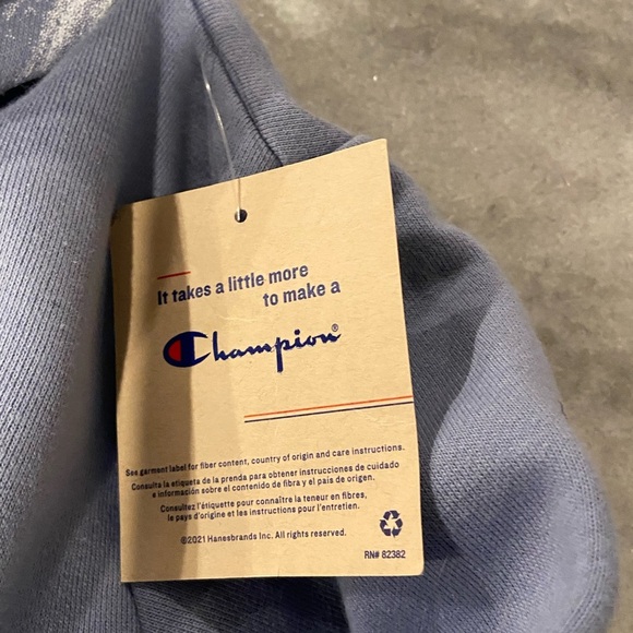 NWT Champion Size M Dusty Blue Marble Flow Recerse Weave Hoodie Kangaroo Pocket - Picture 13 of 14